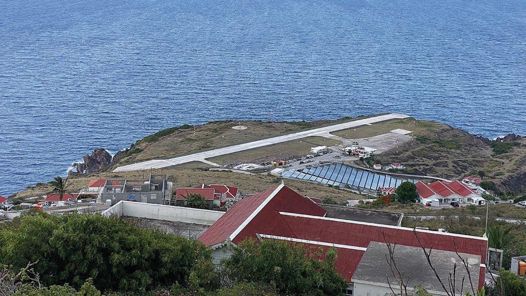 An airport with a 400-metre runway